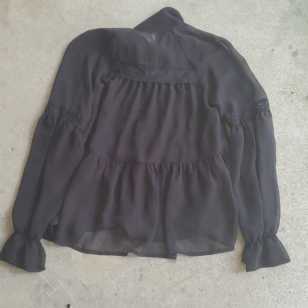 RELISTED Free People sheer peasant tie poet sleeve - Picture 6 of 6